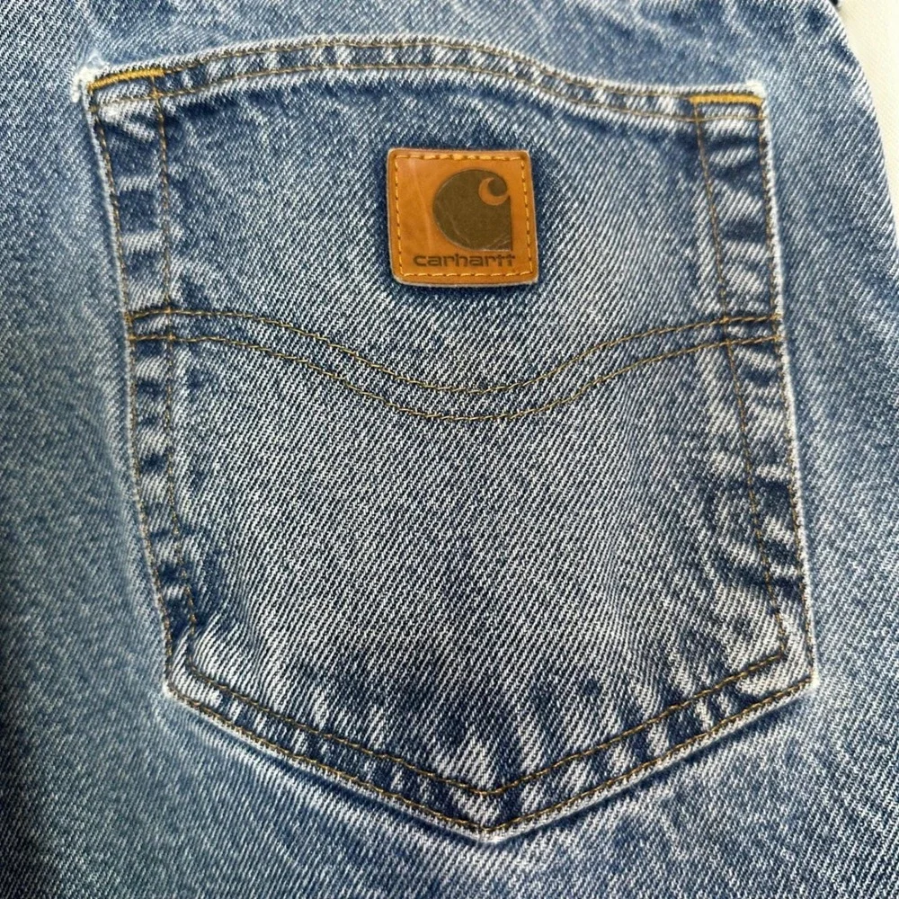 Carhartt B480 DVB Traditional Fit Mens Blue Denim Jeans Streetwear‎ 40x30 FLAWED